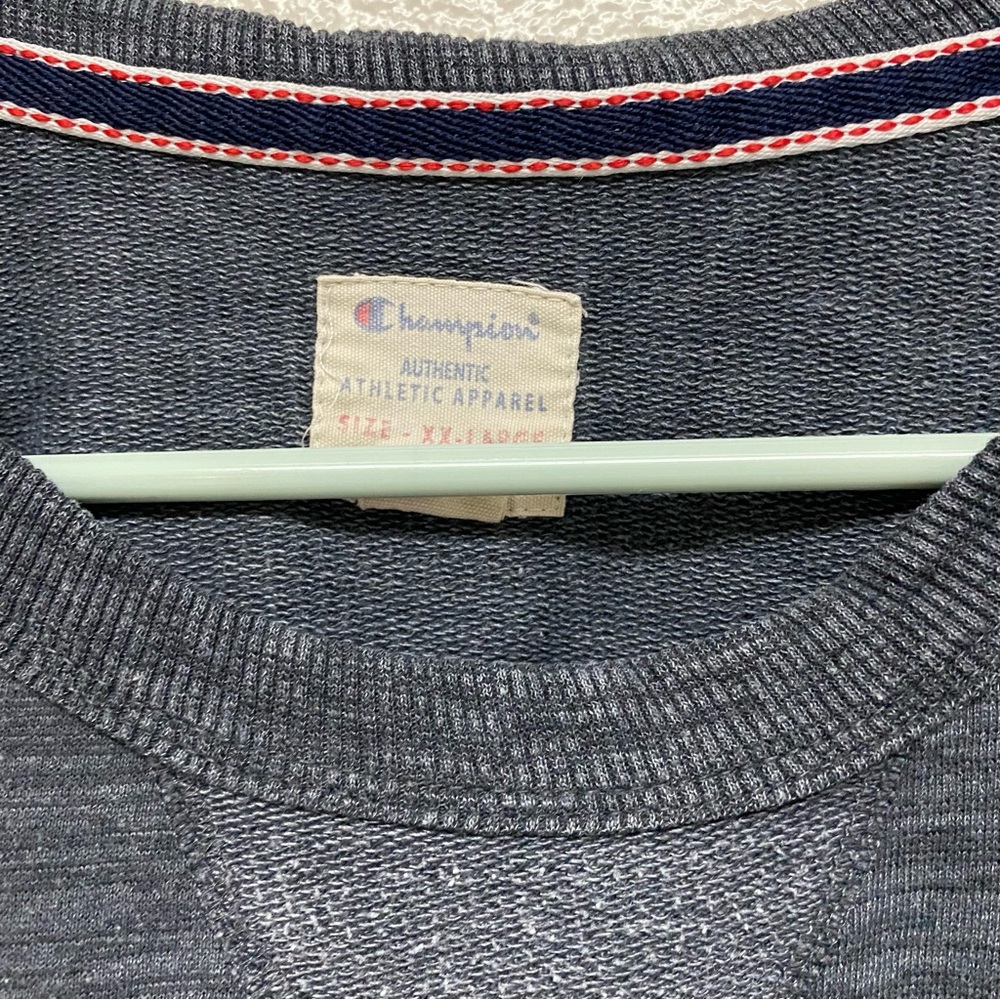 Champion Gray Cotton Blend Long Sleeve Sweatshirt Size XXL Vintage - Picture 5 of 7